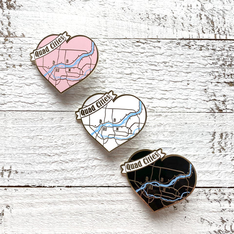 Quad Cities Heart Enamel Pin