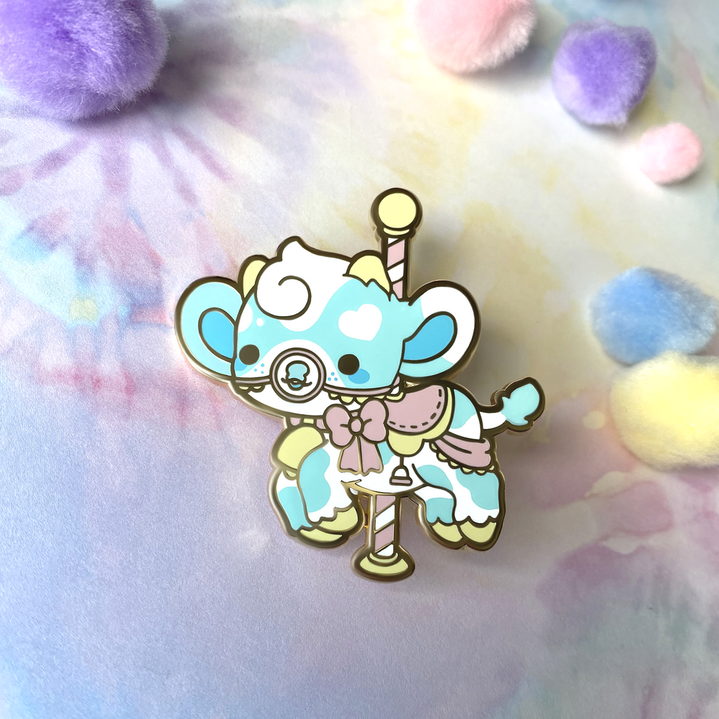 Calliope the Carousel Cow Enamel Pin