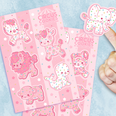 Circus Cookies Sticker Sheets (2 Pack)