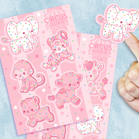 Circus Cookies Sticker Sheets (2 Pack)