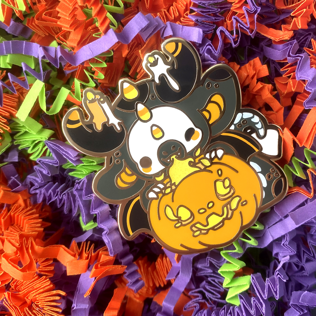 Flicker the Jackolantern Dragon Enamel Pin