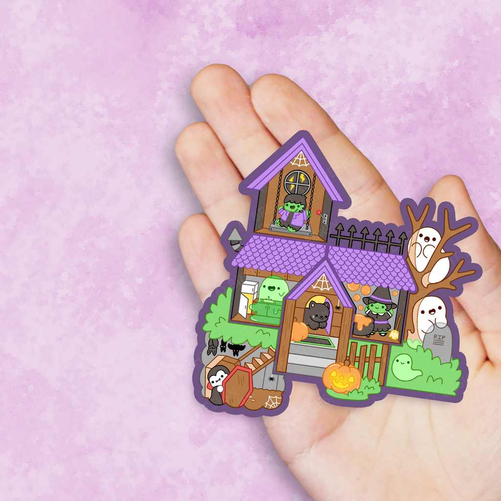 Haunted House Vinyl Sticker