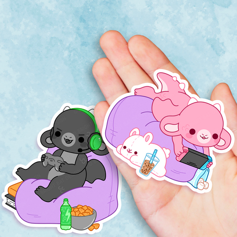 Ink and Blush Beanbag Gamer Dragons Vinyl Sticker