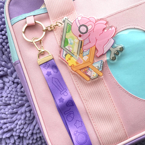 Blush PC Gamer Dragon Charm Keychain