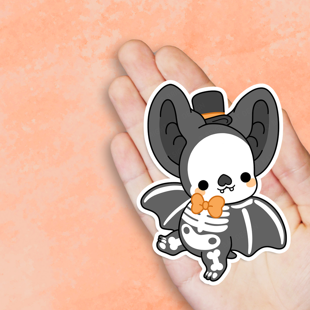Bright Bat Skeleton Vinyl Sticker