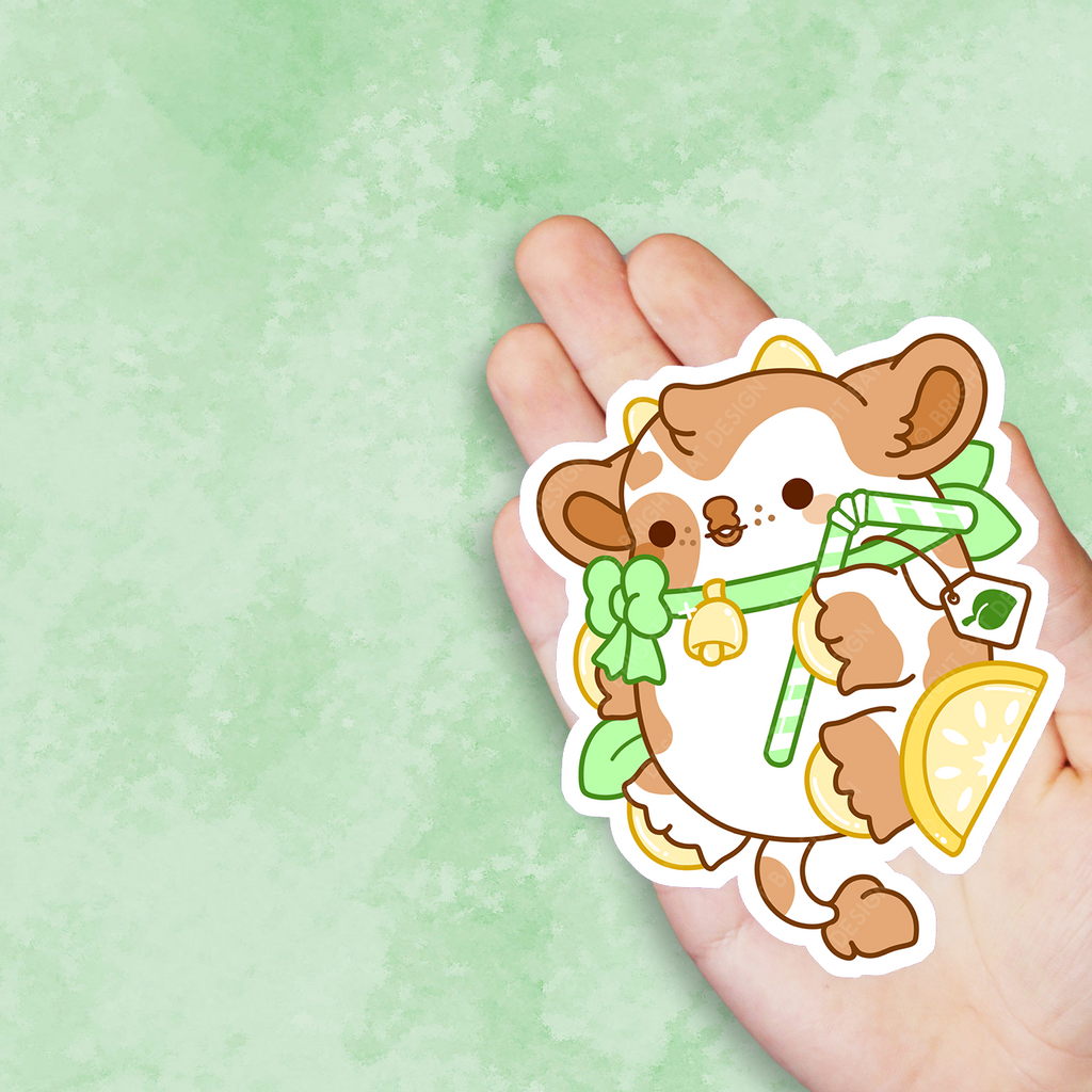 Earl (Grey) the Iced Tea Cow Nugget Vinyl Sticker