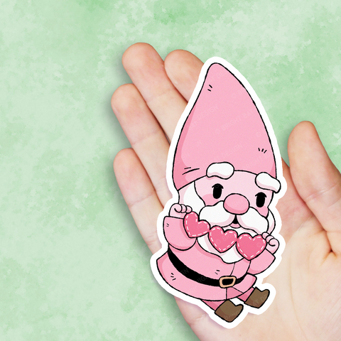 Valentine Gnome Vinyl Sticker