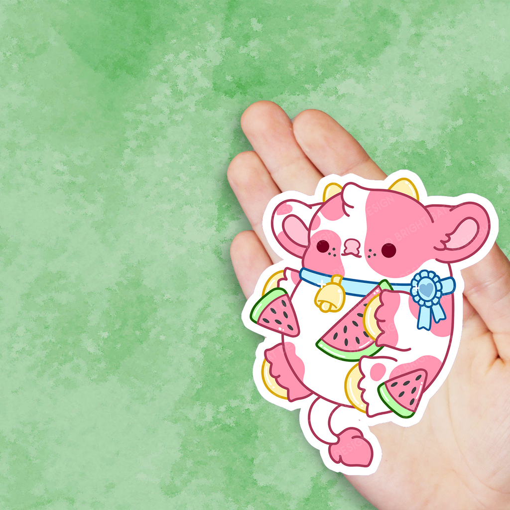 Sorbet the Watermelon Cow Nugget Vinyl Sticker