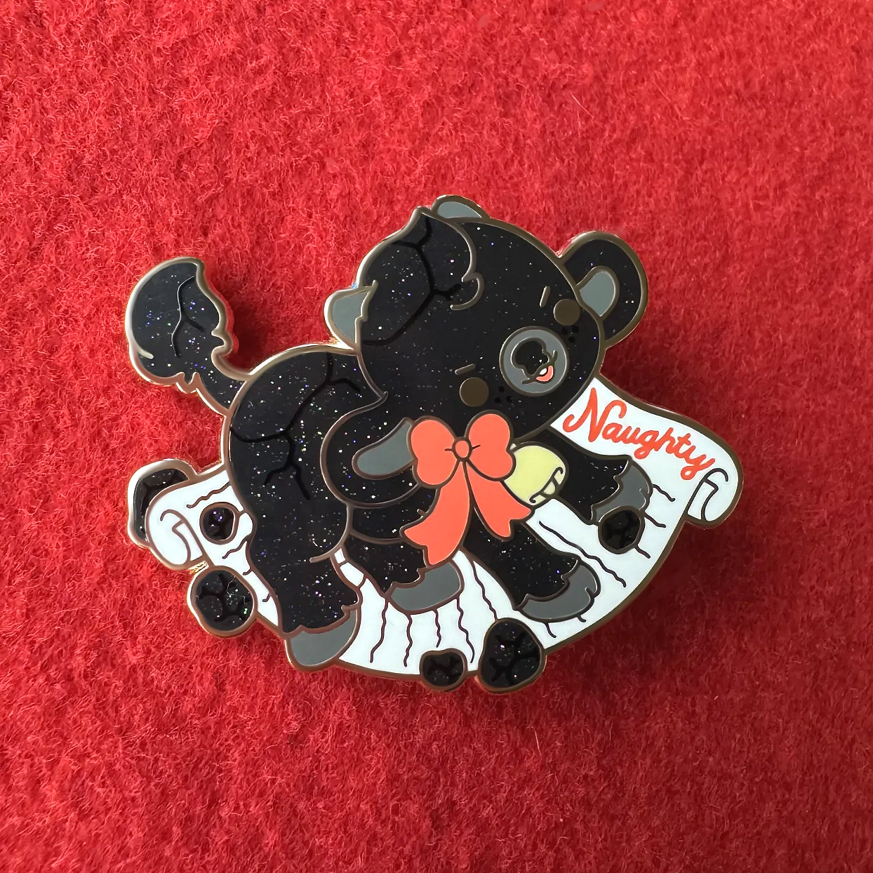 Smudge the Coal Cow Enamel Pin – Bright Bat Design