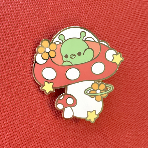 Mushroom UFO Enamel Pin