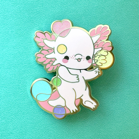 Rainbow Axolotl Enamel Pin