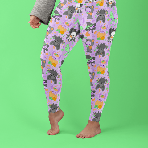 Halloween Bright Bat Plus Size Leggings