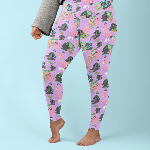 Ink and Blush Gamer Dragons Plus Size Leggings