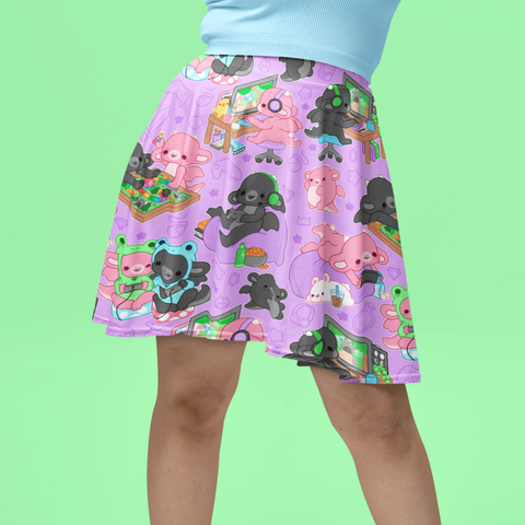 Ink and Blush Gamer Dragons Skirt