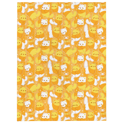 Candy Corn Cats Throw Blanket