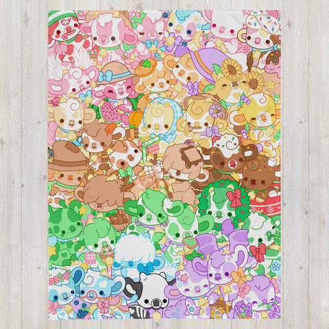 Cow Collage Throw Blanket (Large)