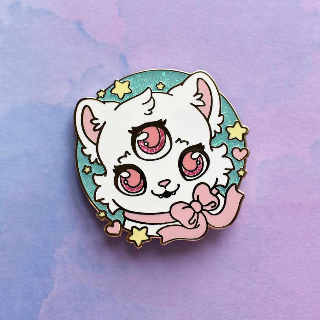 3 Eyed Cat Enamel Pin