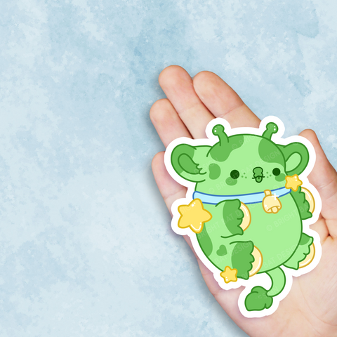 Orbit the Alien Cow Nugget Vinyl Sticker