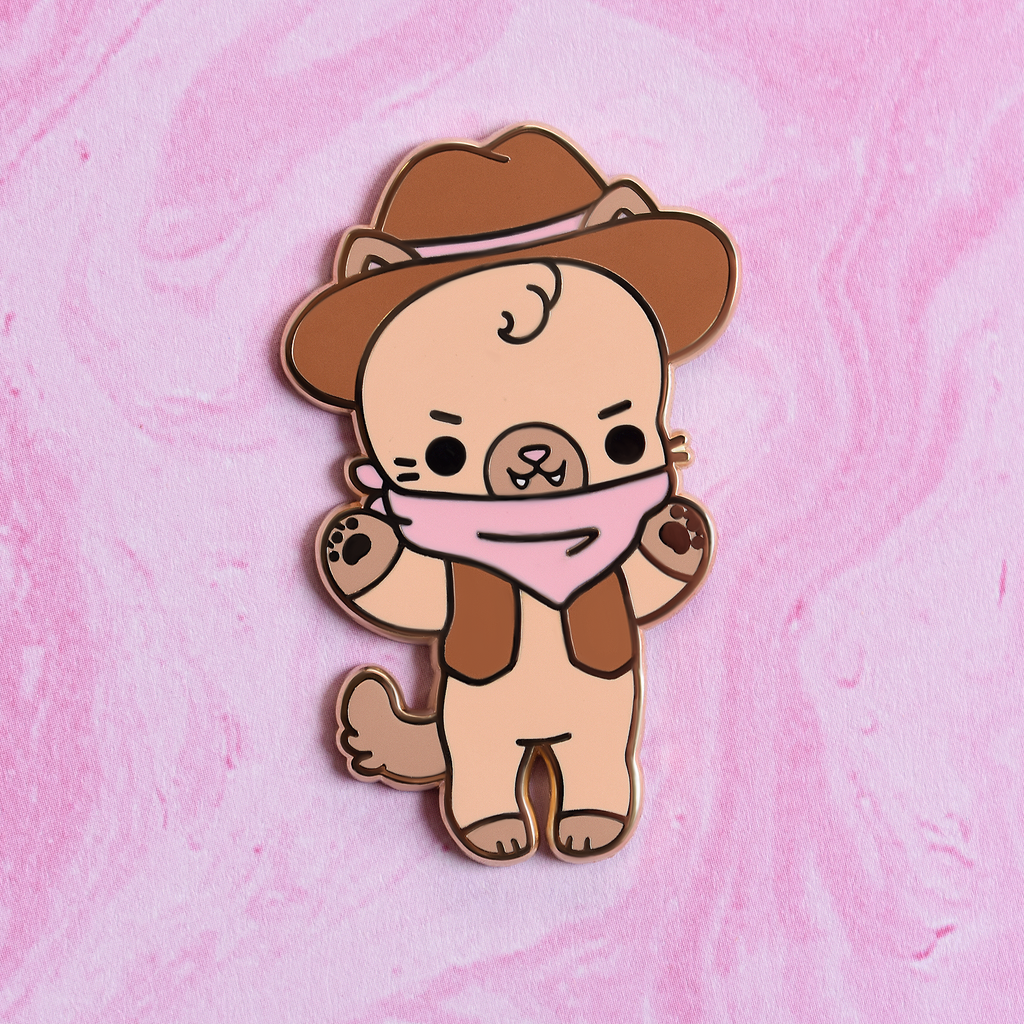 Cowboy Bandit Cat Enamel Pin