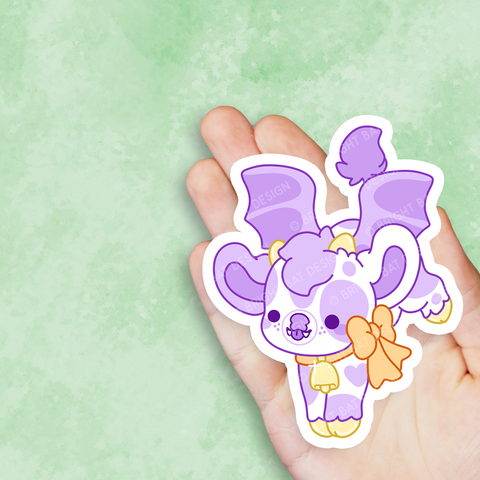 Boo the Bat Cow Vinyl Sticker