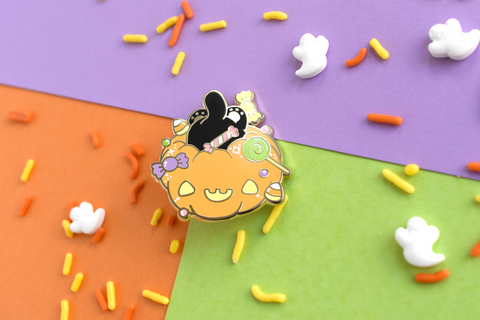 Candy Cat Pumpkin Enamel Pin