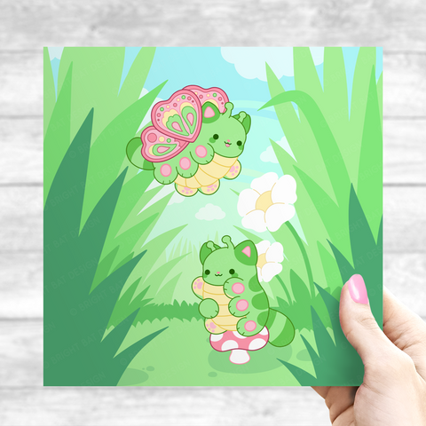Caterpillar & Catterfly Print