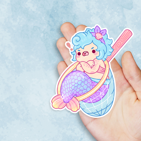 Caught Mermaid Vinyl Sticker