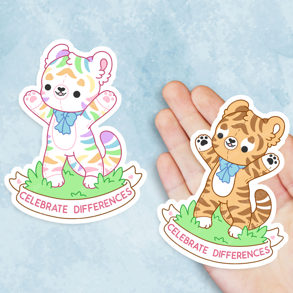 Celebrate Differences Tiger Vinyl Stickers