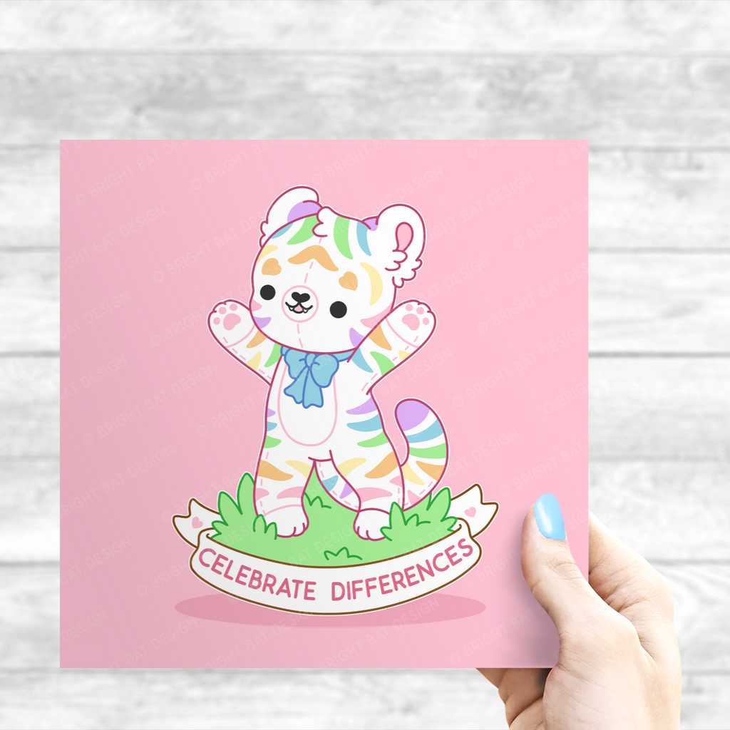 Celebrate Differences Rainbow Tiger Print