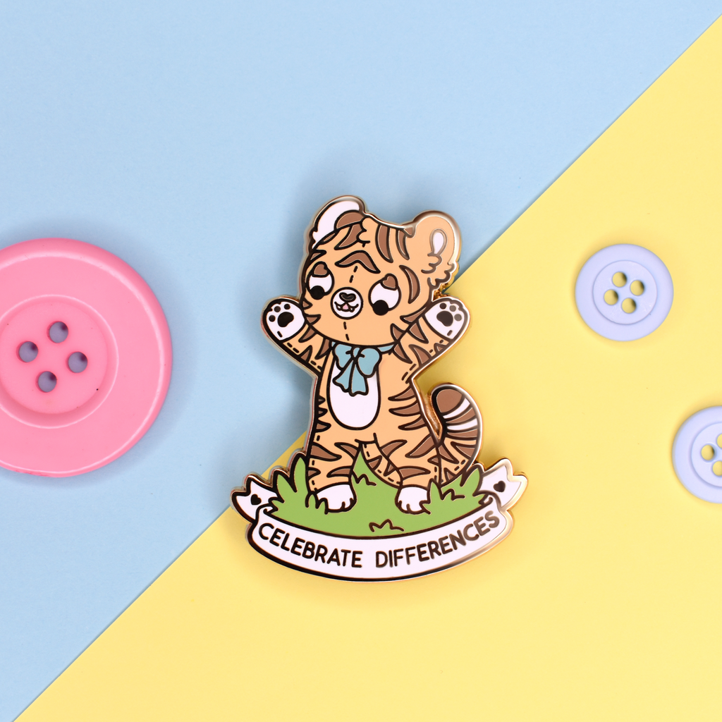 Celebrate Differences Tiger Enamel Pin