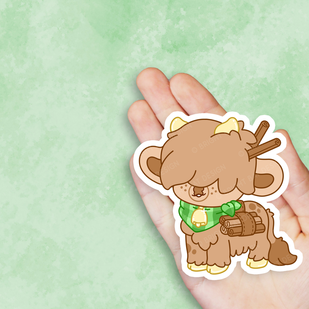 Churro the Cinnamon Cow Vinyl Sticker