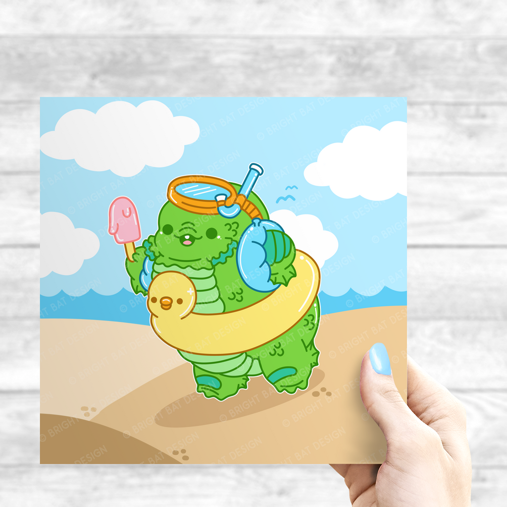Creature Goes to the Lagoon Print
