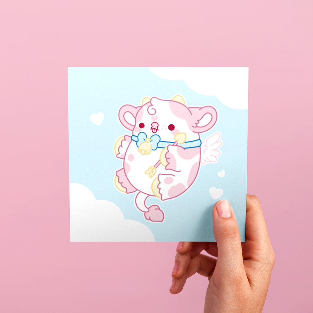 Crush the Cupid Cow Nugget Valentine's Day Card
