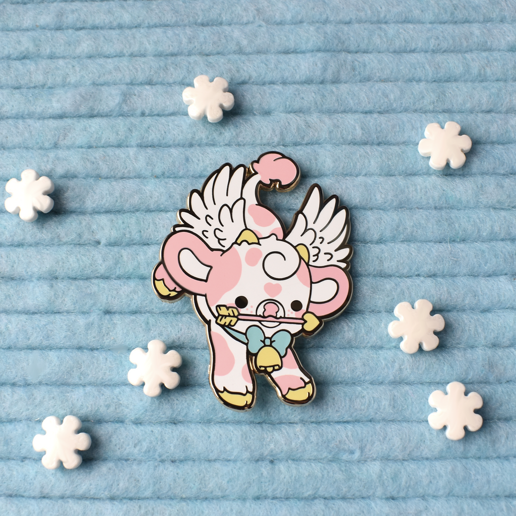 Crush the Cupid Cow Enamel Pin