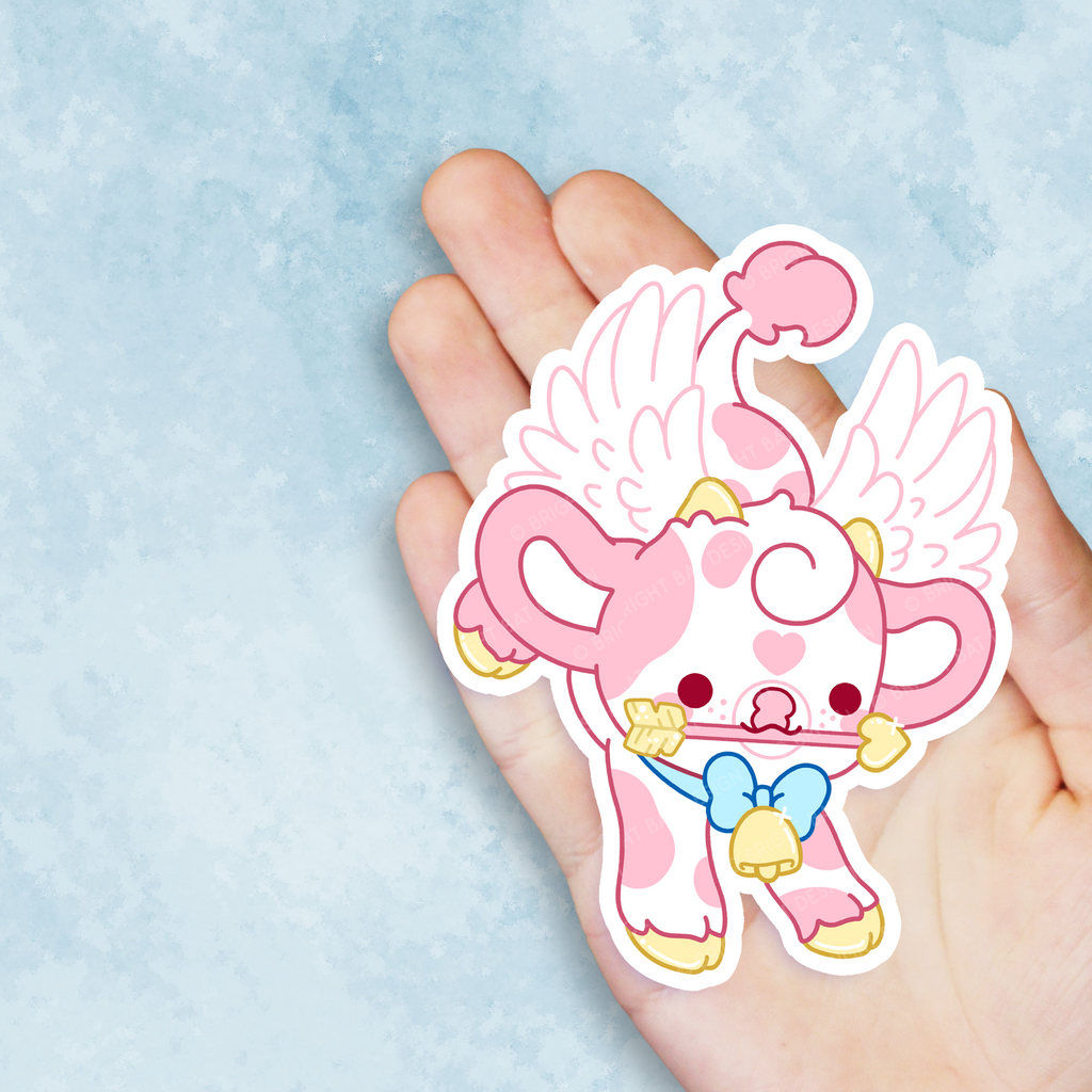 Crush the Cupid Cow Vinyl Sticker