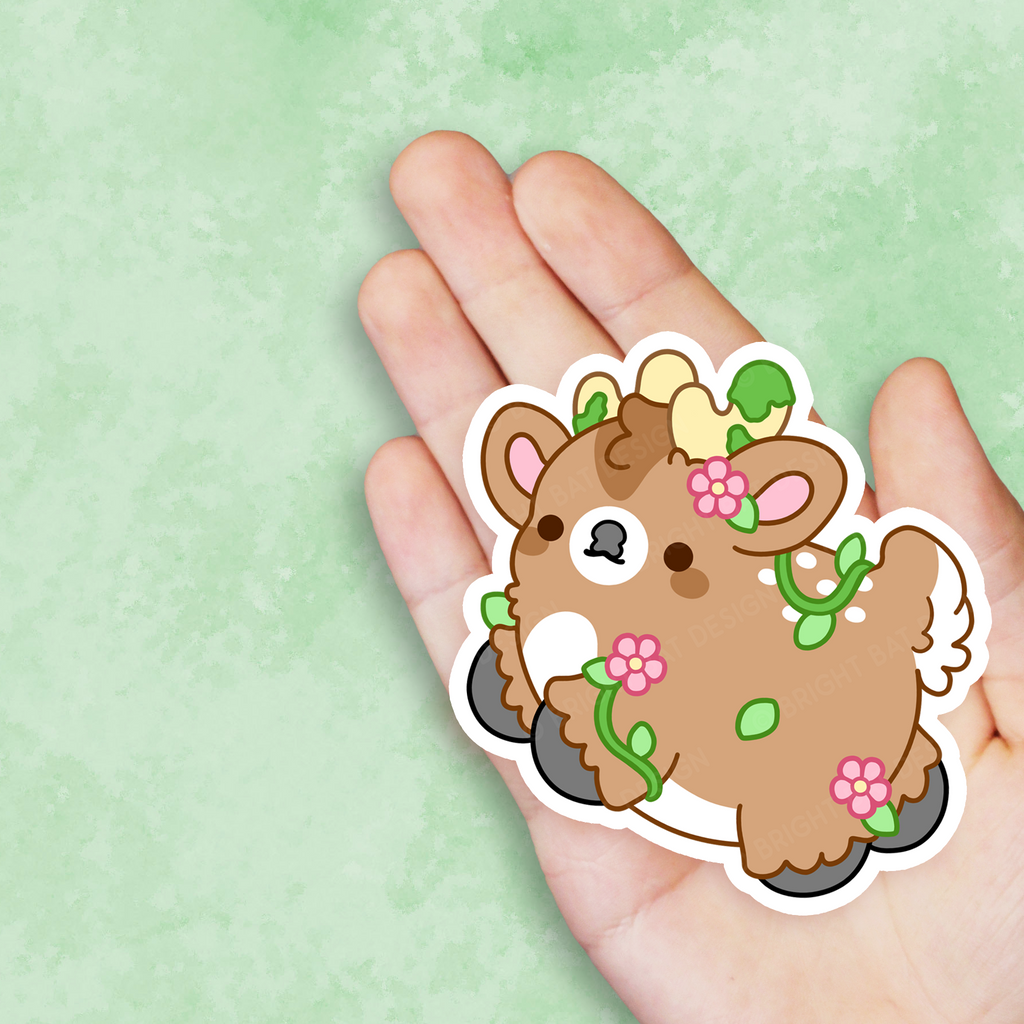 Flower Deer Nugget Vinyl Sticker