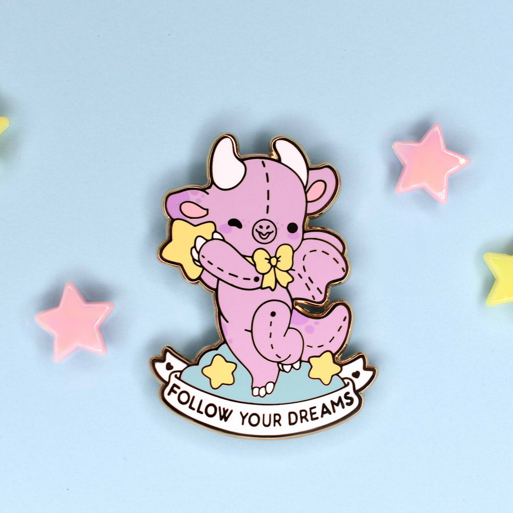 Follow Your Dreams Dragon Enamel Pin