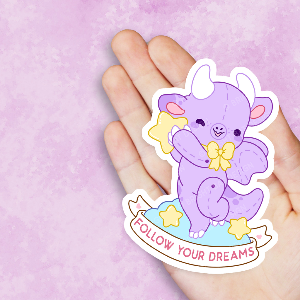 Follow Your Dreams Dragon Vinyl Sticker