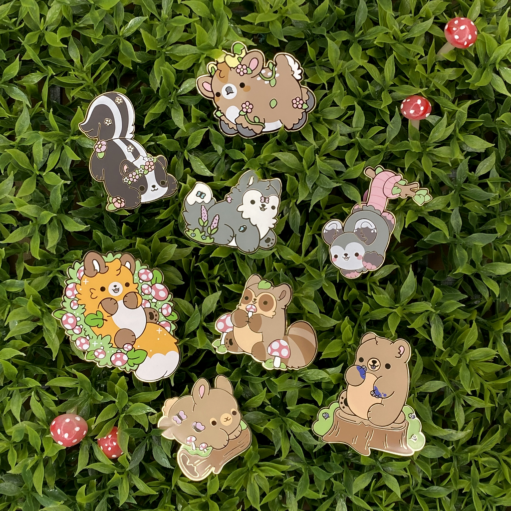 Forest Nugget Enamel Pin Set