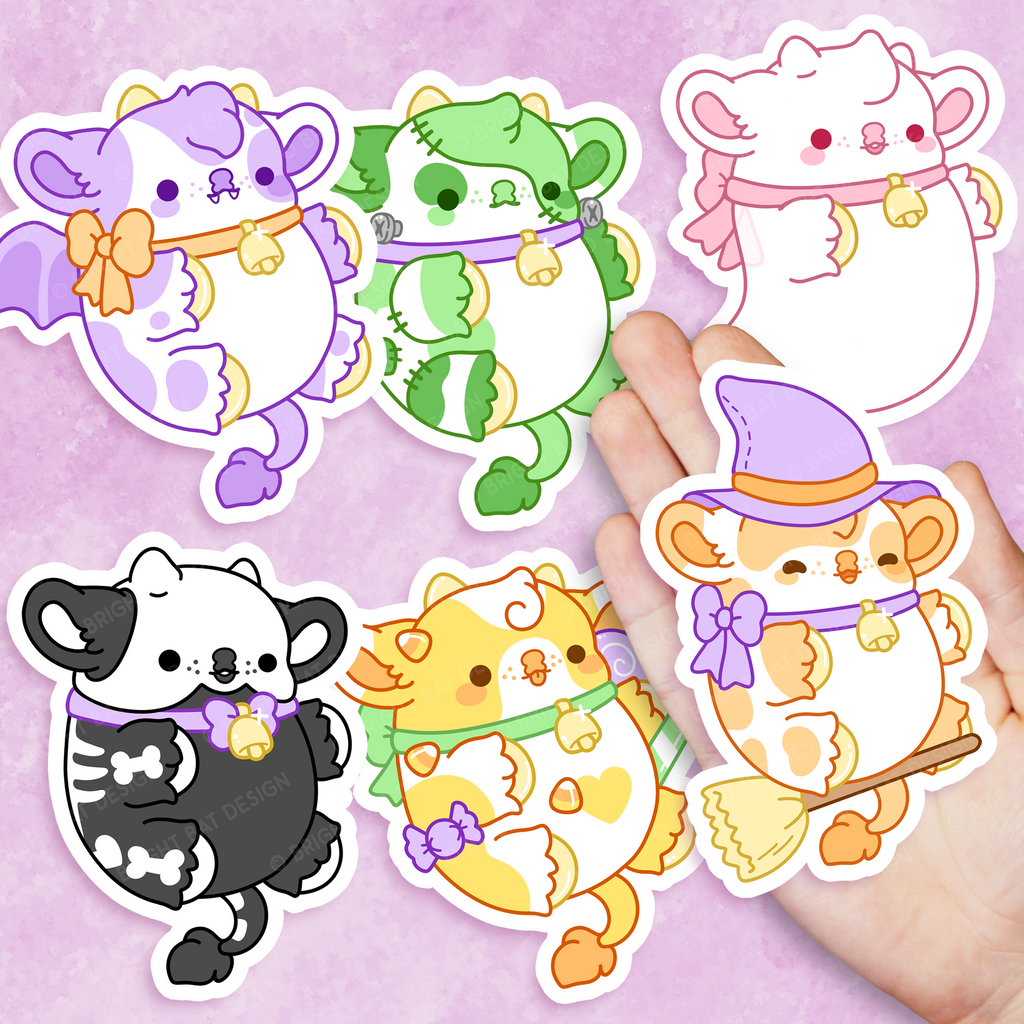 Halloween Cow Nuggets Vinyl Sticker Set