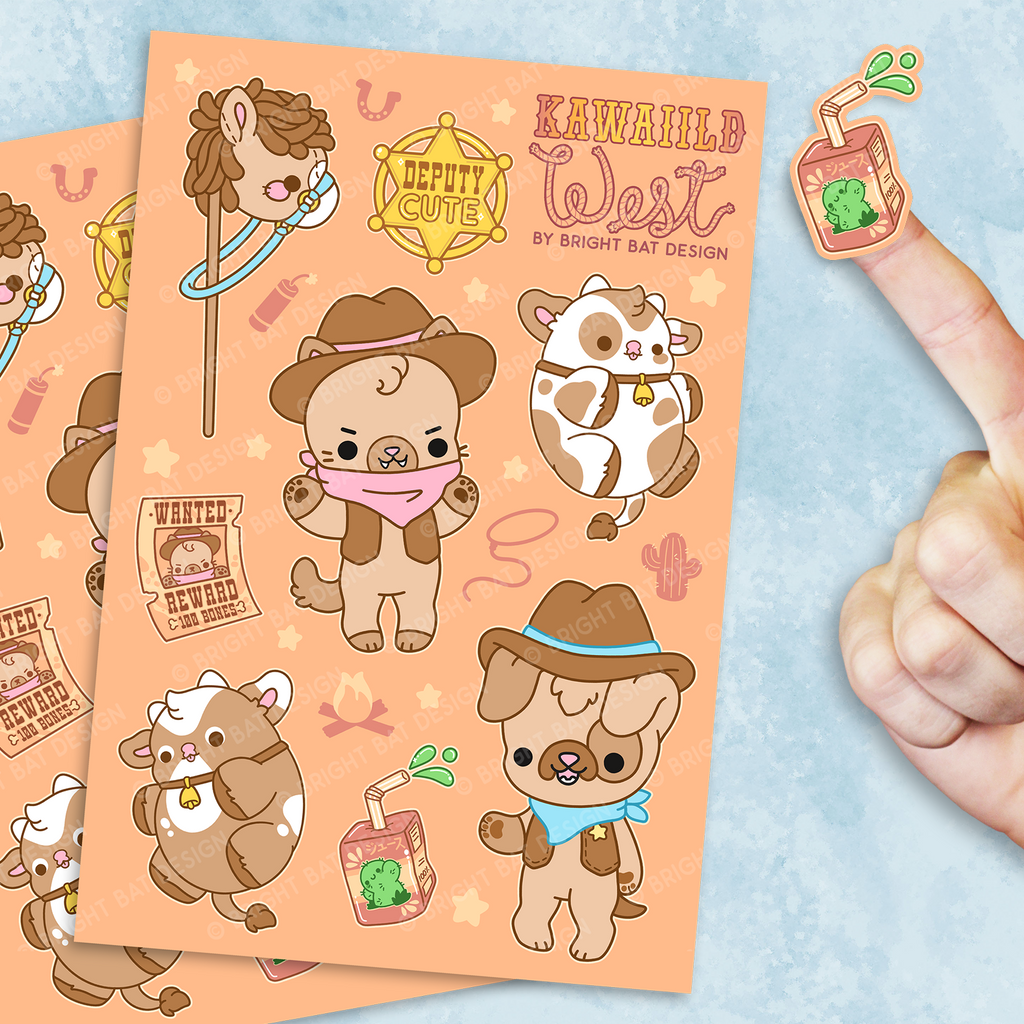 Kawaiild West Sticker Sheets (2 Pack)