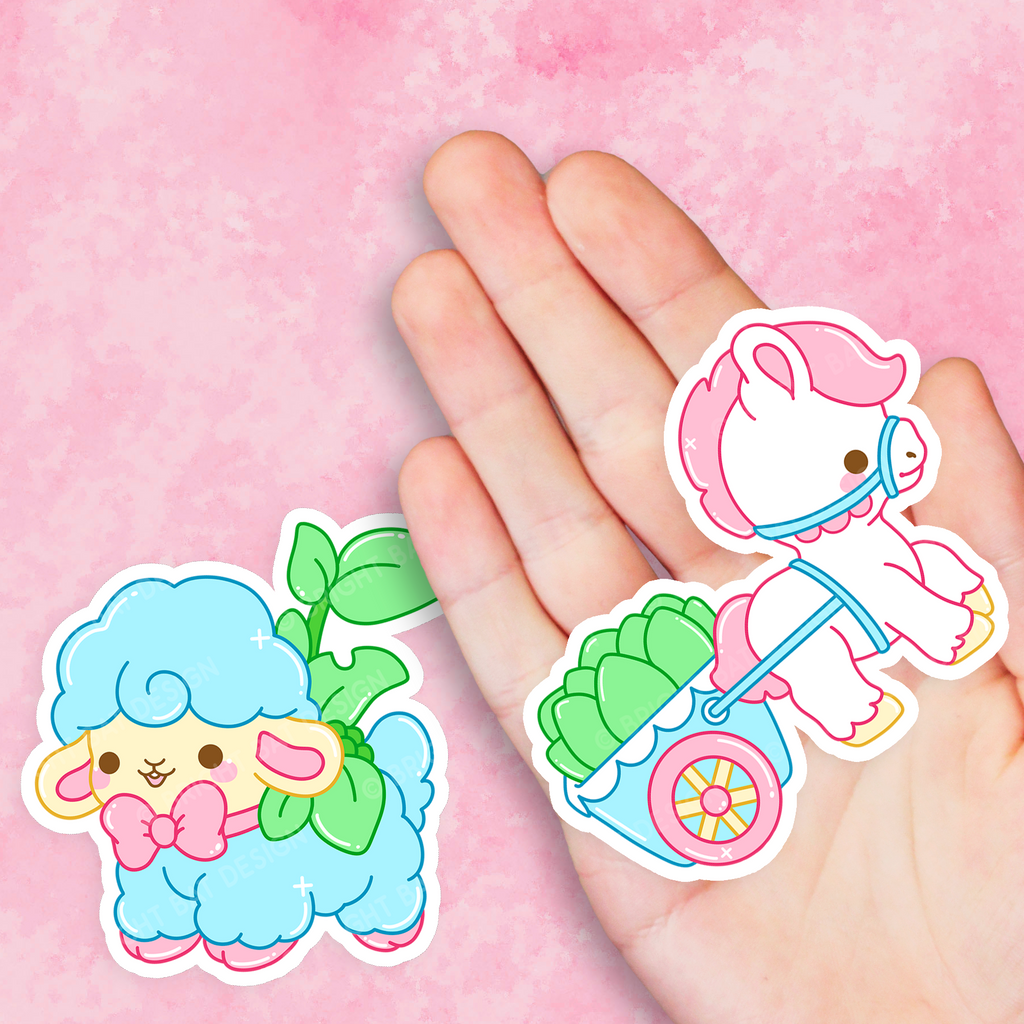 Lamb & Pony Vintage Planter Vinyl Stickers