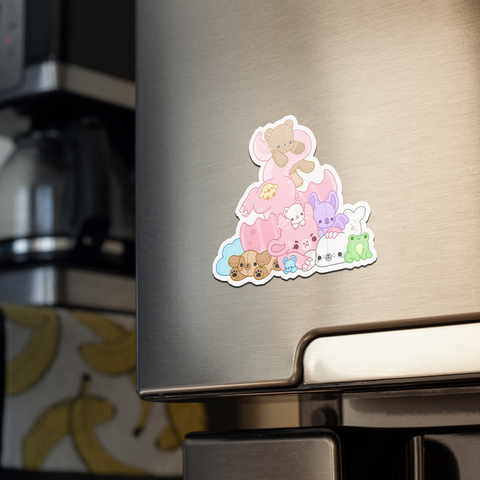 Plushie Hoarding Dragon Magnet