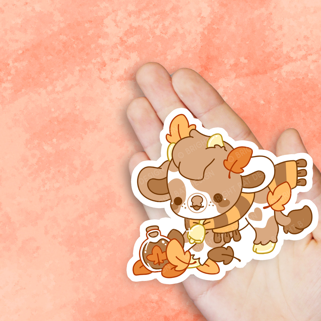 Waffle the Maple Cow Vinyl Sticker