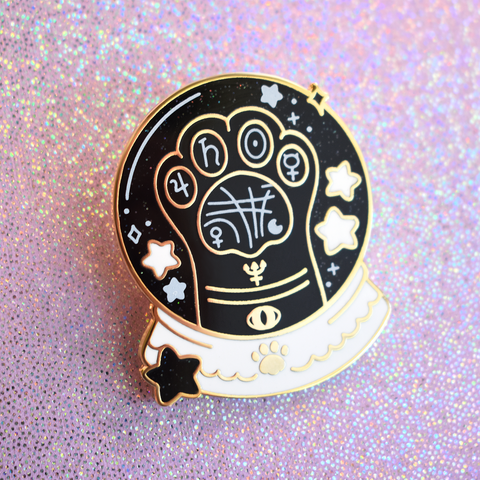 Paw Reading (Black) Enamel Pin