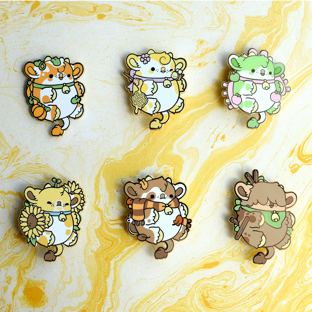 Harvest Cow Nuggets Enamel Pins - Full Set