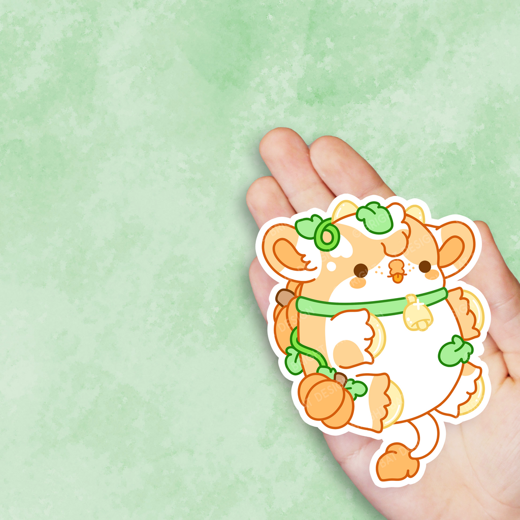 Latte the Pumpkin Cow Nugget Vinyl Sticker