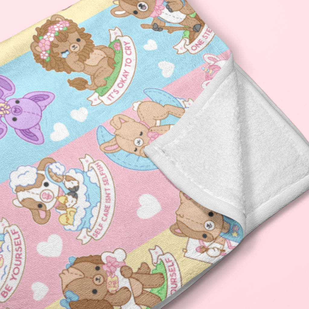 Self Care Plushie Pals Throw Blanket