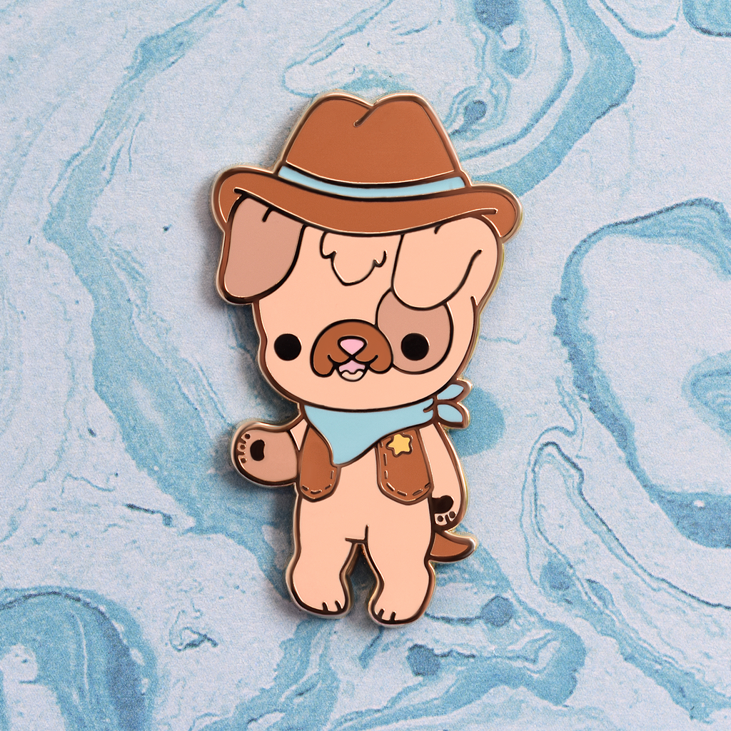 Cowboy Sheriff Dog Enamel Pin