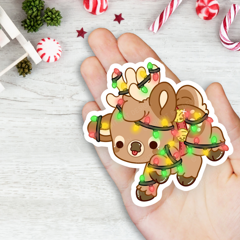 Tangled Reindeer Vinyl Sticker